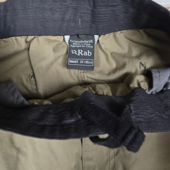 RAB-  Mens 34 X 31 Elastic Drawstring  Waist Zip Fly Capstone Hiking Pants - Picture 5 of 8